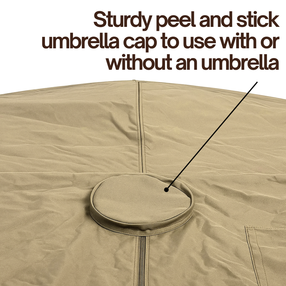 Premium Tight Weave 104"Dia.x31"H Patio Chat, Conversation Set Cover (No Center Umbrella Hole)