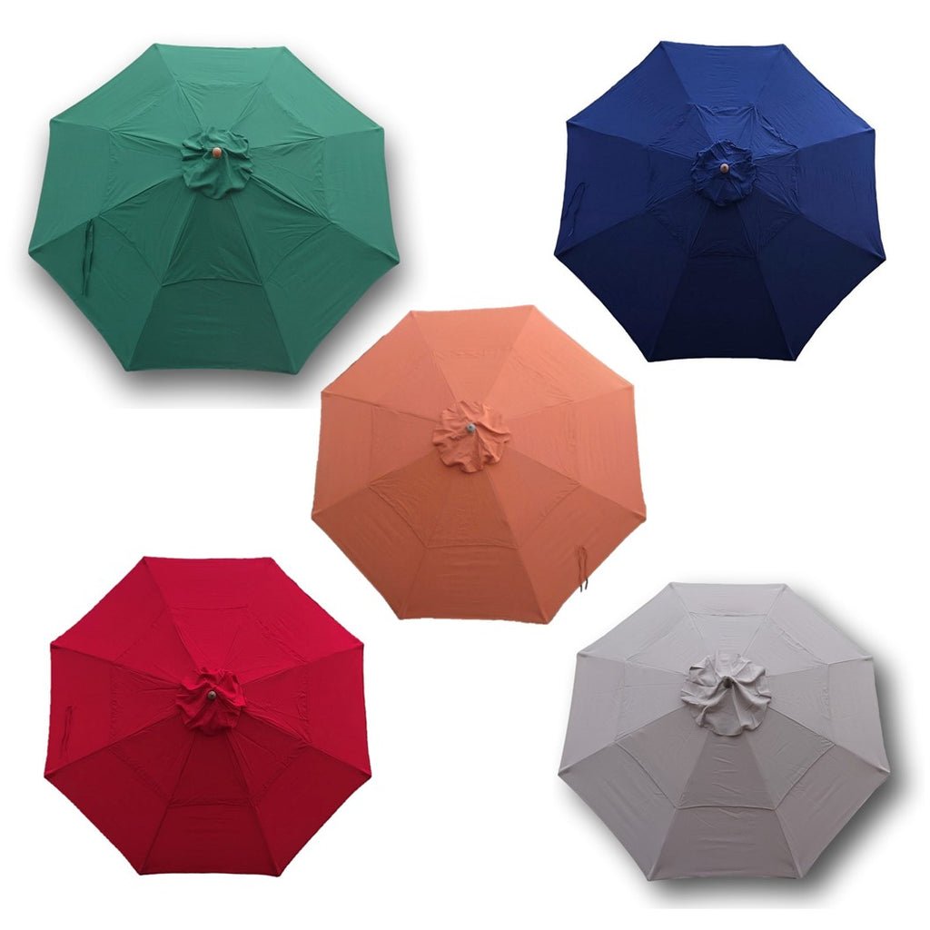 double vented patio umbrella strut assembly 11ft Market Patio Umbrella Double-Vented 8 Rib Replacement Canopy – Covered Living