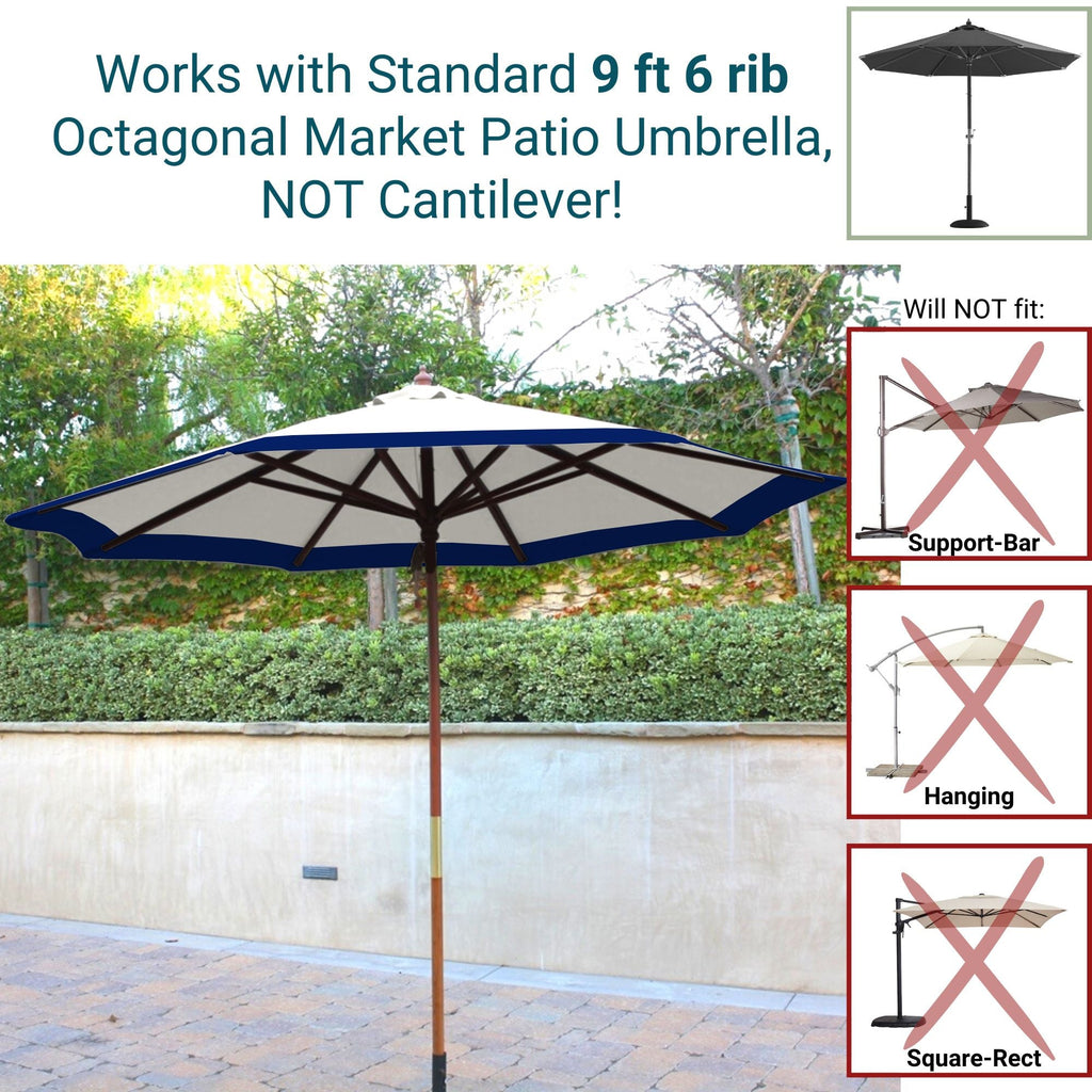 9ft Market Patio Umbrella 6 Rib Replacement Canopy Duet Navy