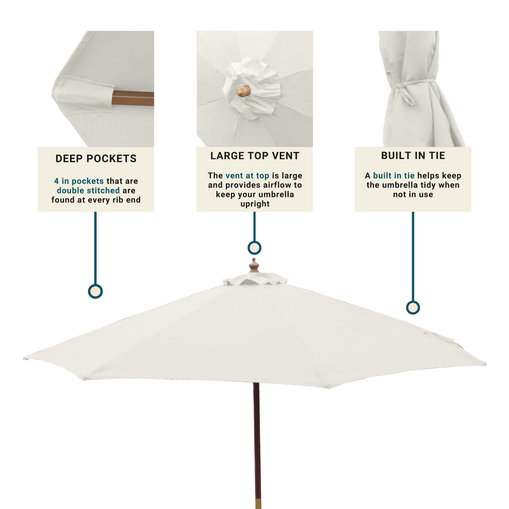 11ft 8 Ribs Market Patio Umbrella Replacement Canopy