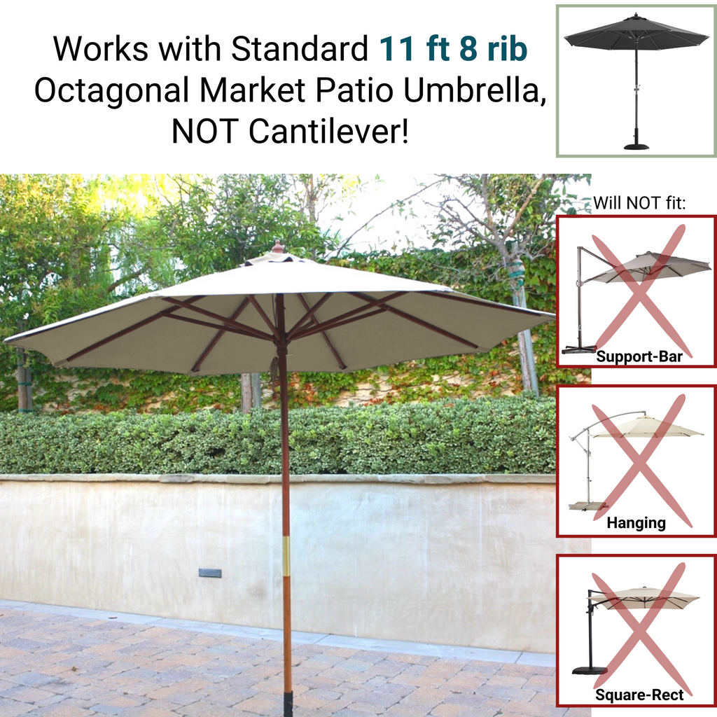 11ft 8 Ribs Market Patio Umbrella Replacement Canopy