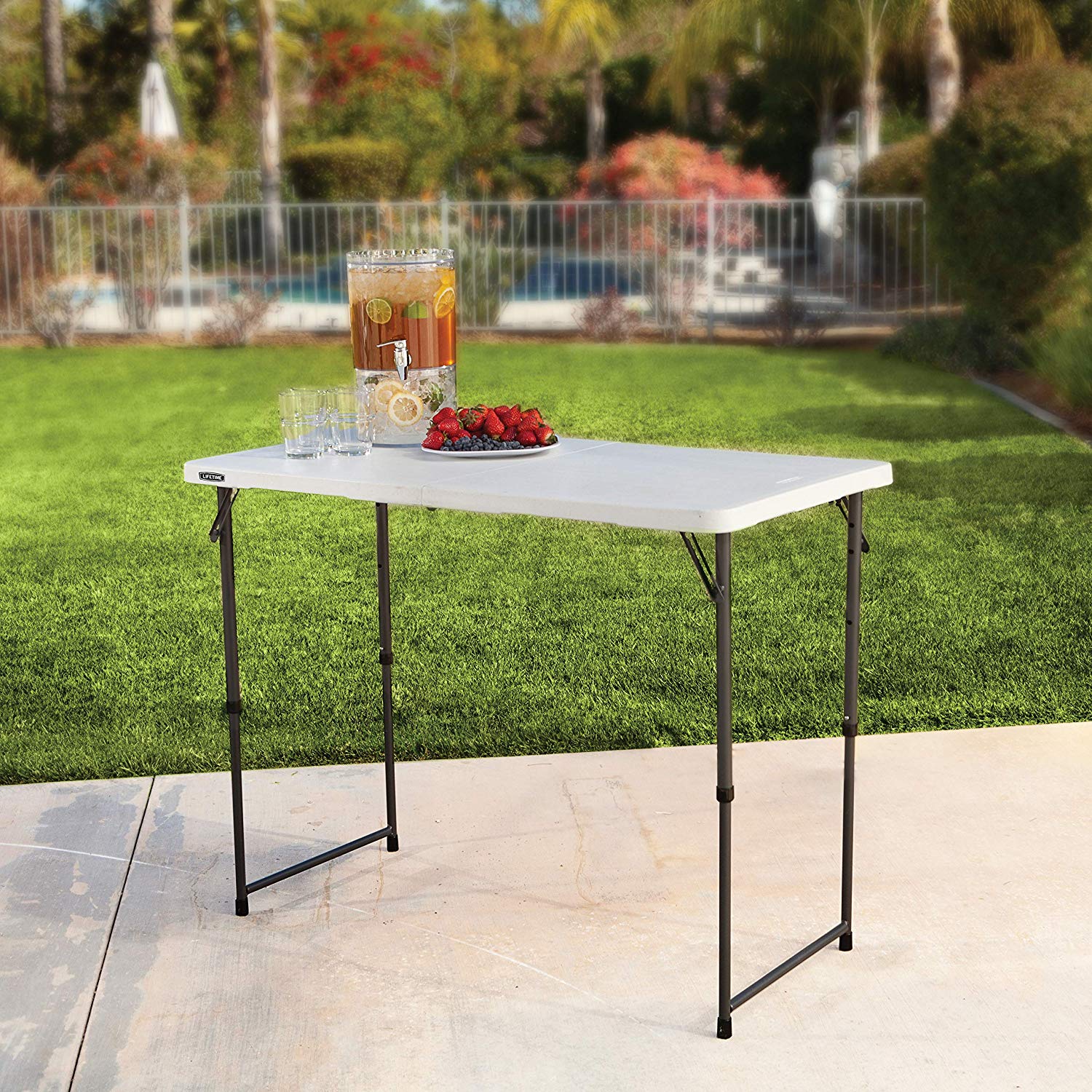 Premium Fitted Tablecloth for Rectangular Tables - Wedding/Banquet/Trade Show - Polyester Cloth Fabric Cover - Off White