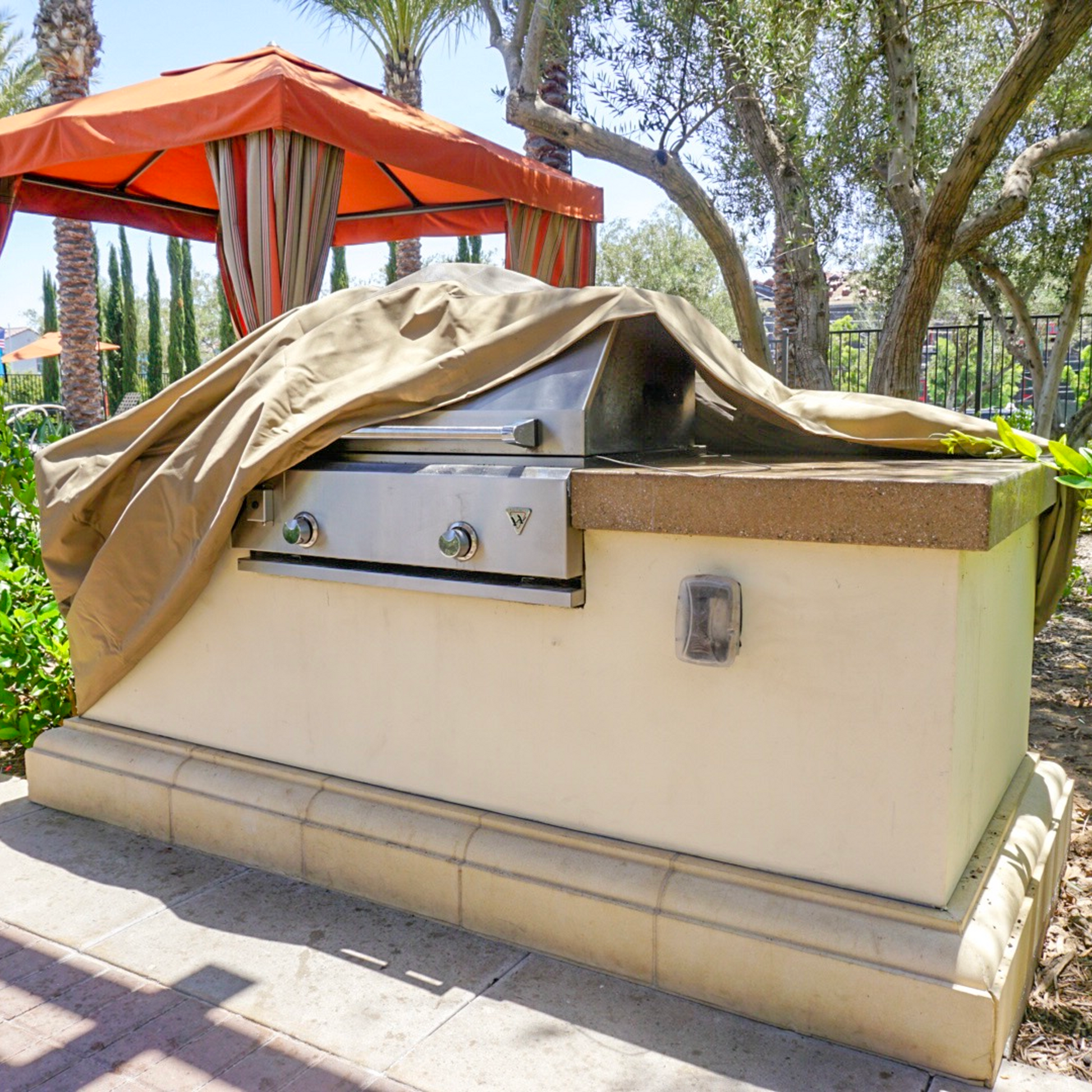 Island Barbecue Outdoor Cover Fits BBQ or Grills up to 76-124 inches Long - Safari Taupe