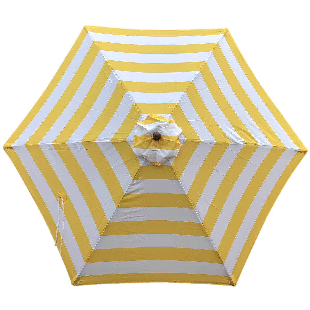 formosa covers 9ft Market Patio Umbrella 6 Rib Replacement Canopy in Yellow Cabana stripe and navy blue Cabana stripe
