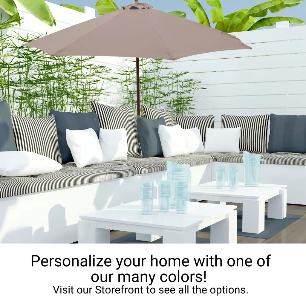 7.5 ft Market Patio Umbrella 6 Rib Replacement Canopy Taupe