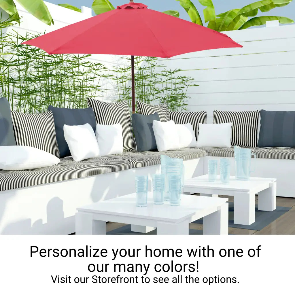 7.5 ft Market Patio Umbrella 8 Rib Replacement Canopy Red