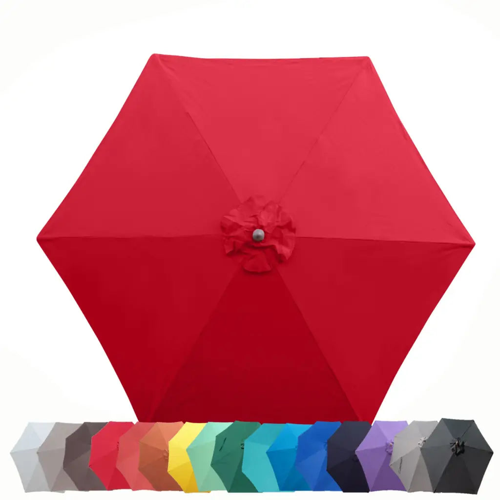 9ft Market Patio Umbrella 6 Rib Replacement Canopy Red