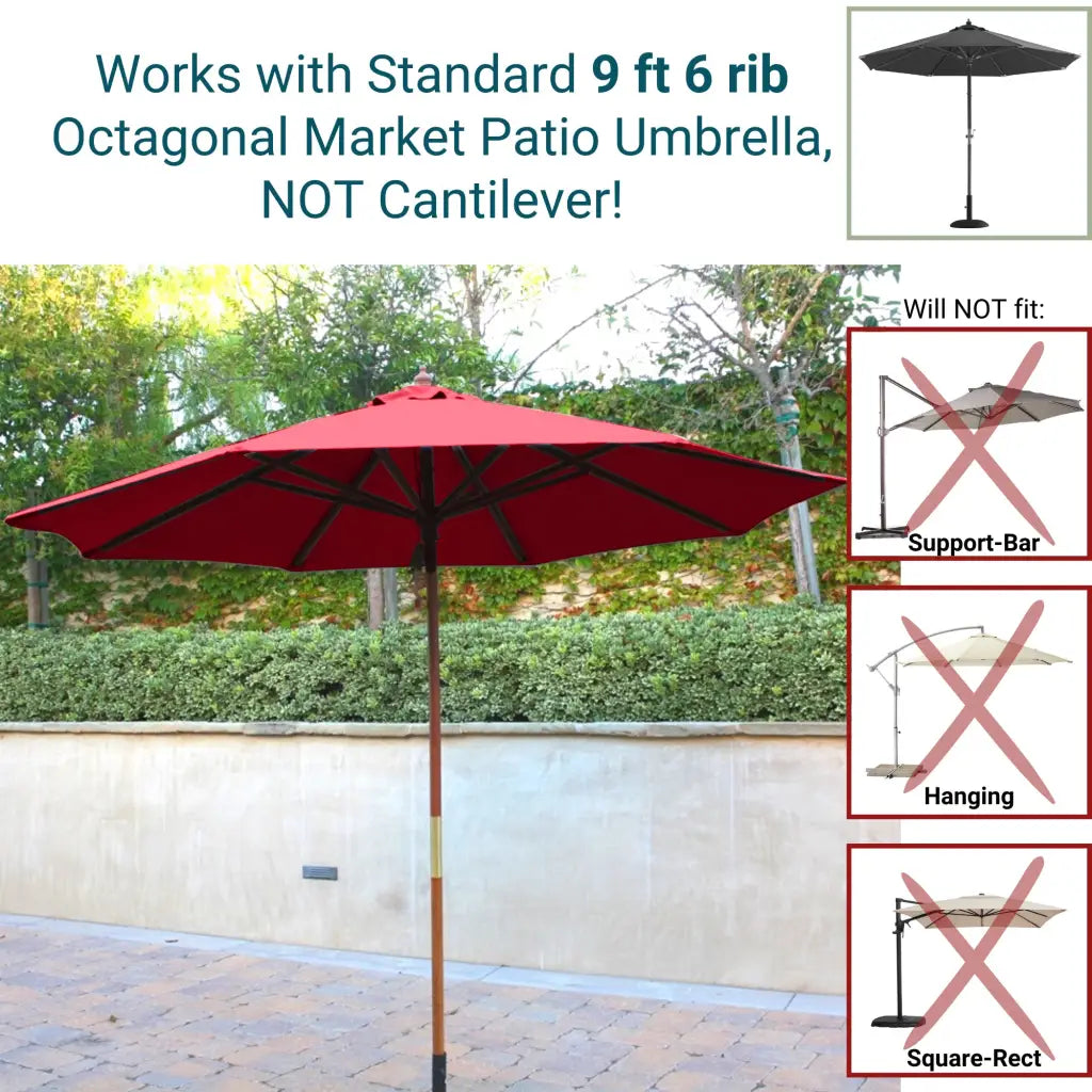 9ft Market Patio Umbrella 6 Rib Replacement Canopy Red