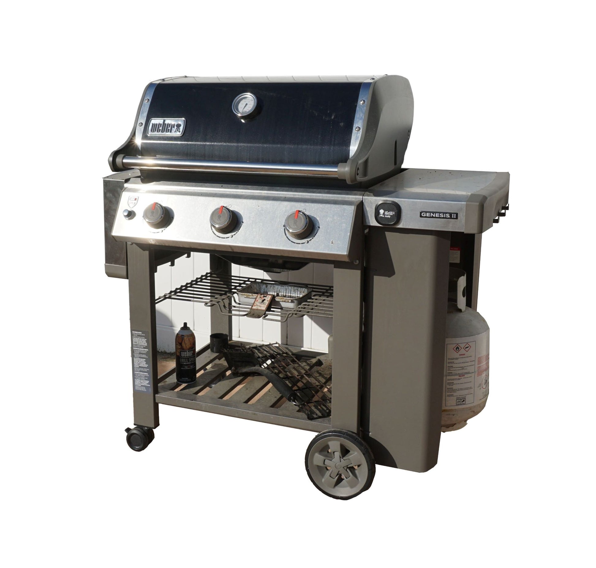 Barbecue Outdoor Cover Fits BBQ or Grills up to 36-84 inches Long - Grey Vinyl