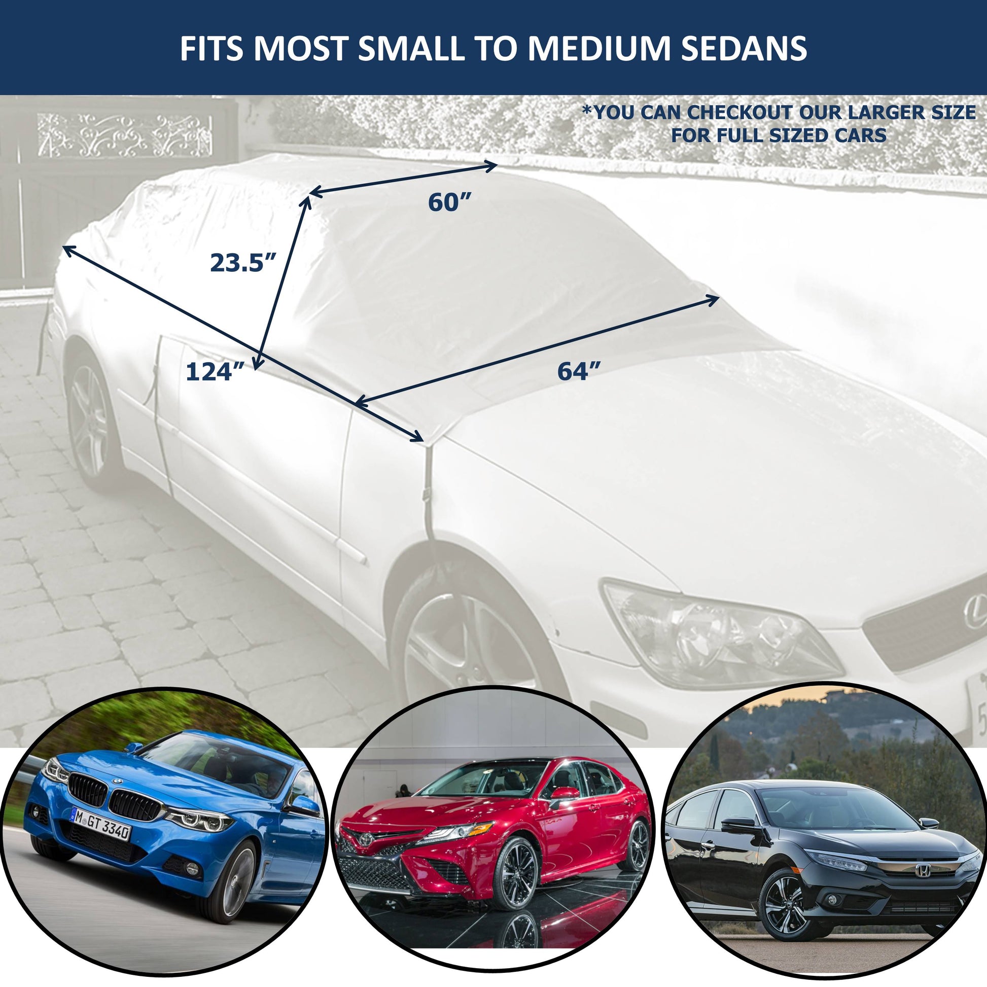 Magnetic Car Snow and Windshield Sun Shade Full Top Cover