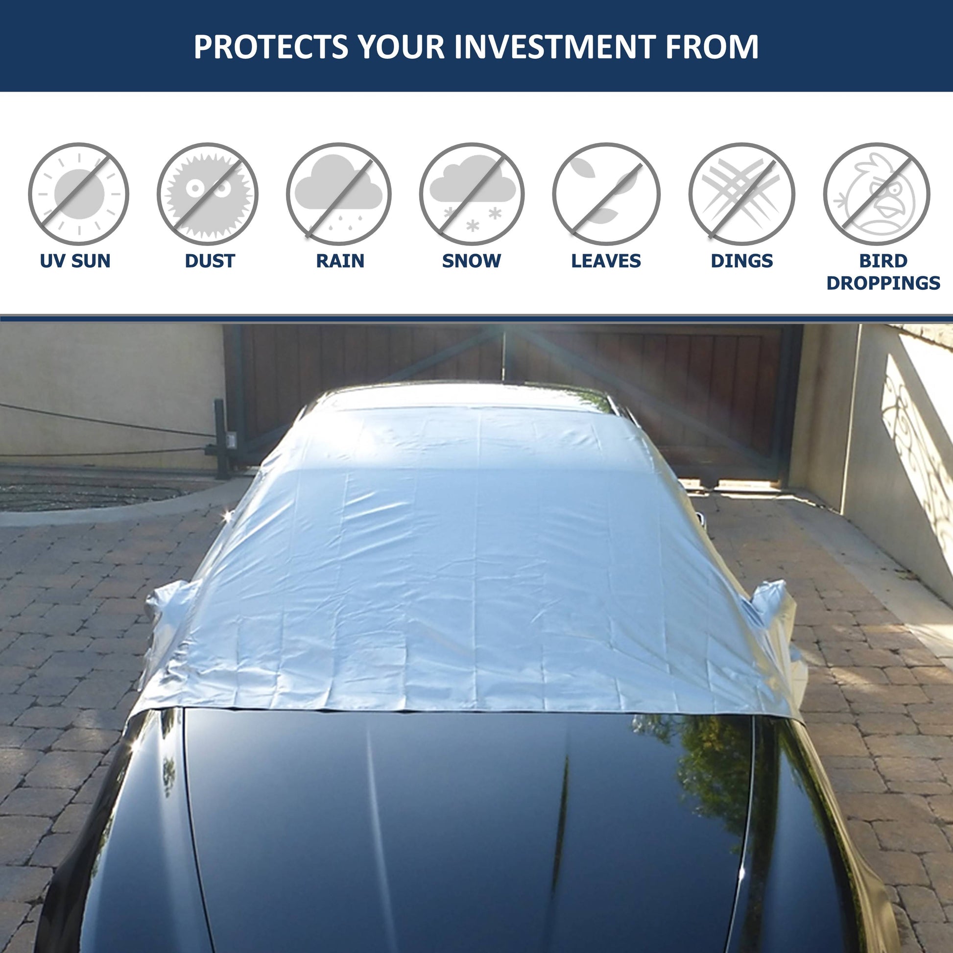 Magnetic Car Snow and Windshield Sun Shade Half Top Cover
