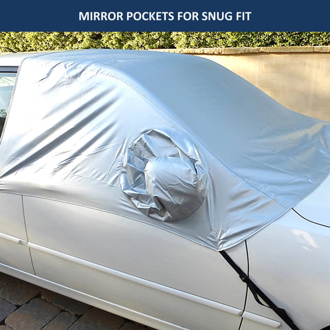 Car Snow and Windshield Sun Shade Half Top Cover fits Small to Mid Size Car