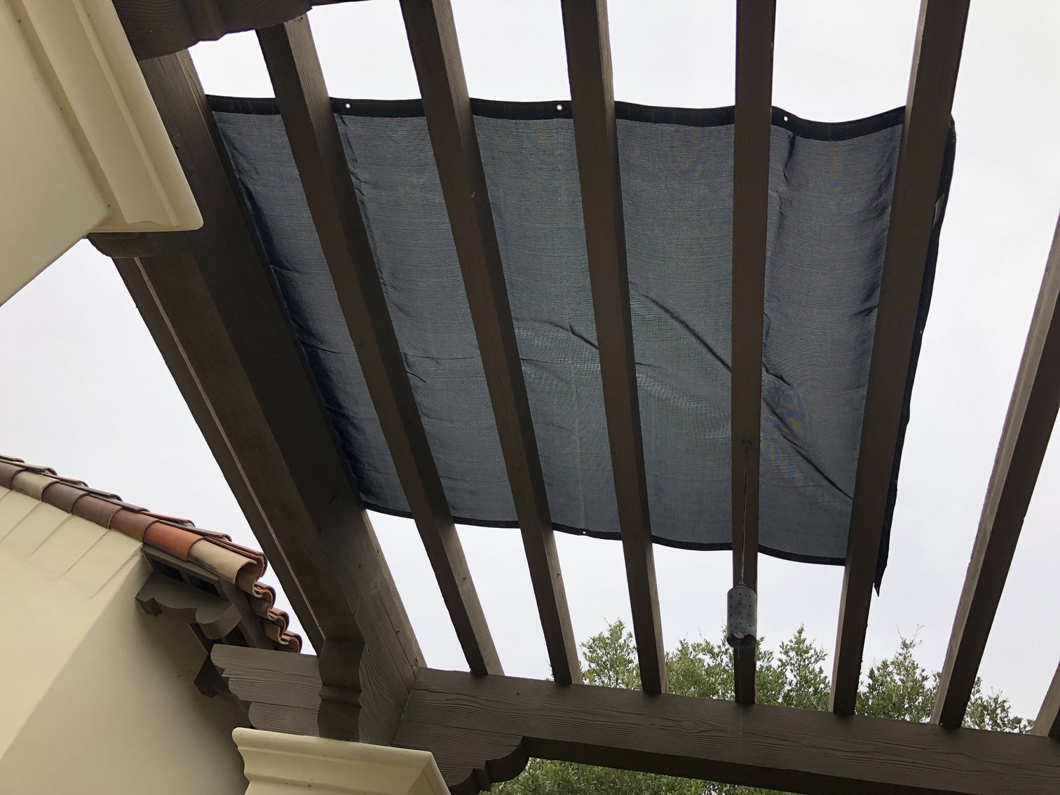 Shade Sail Mesh Sun Screen Panel Patio Awning 8 Ft X 4 Ft Black ...