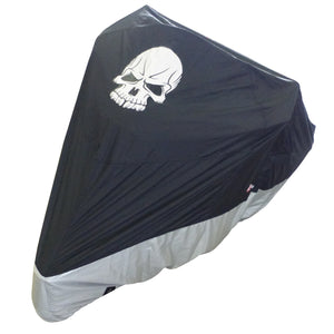 deluxe-light-weight-black-motorcycle-cover-skull-logo