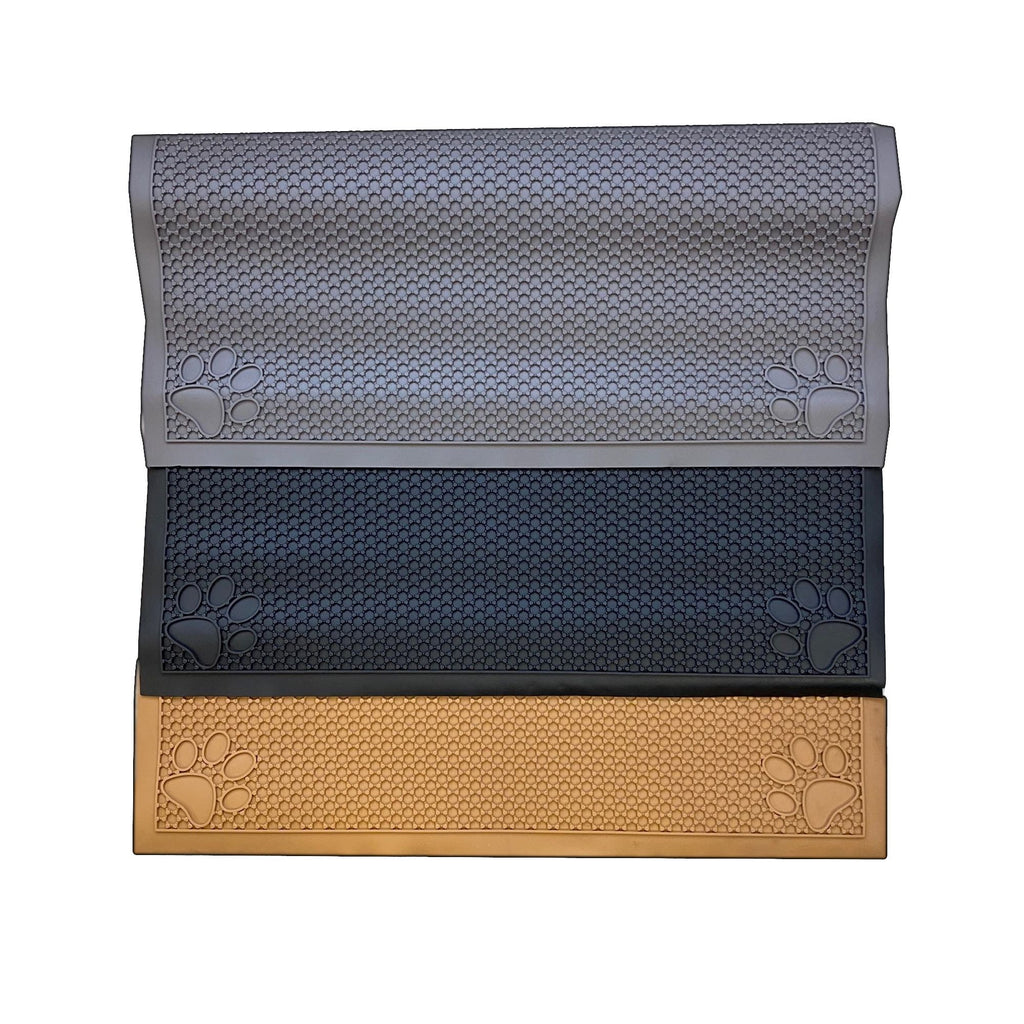 Pet Feeding Non-Slip Mat Waterproof For Water or Food Bowl Large 23"L x 36"W in 3 Colors (Jet Black, Slate Grey, Latte)