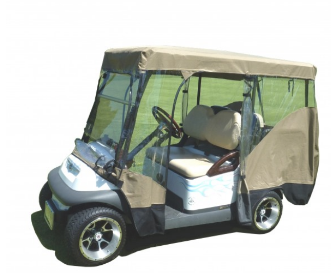 Golf Cart Driving Enclosure Cover for EZGO, Club Car, Yamaha G - Taupe