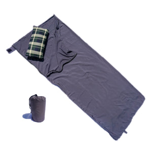 Sleeping Bag Liner Hostel Travel Sack Sheet, Rectangular w/ Zipper, 80"L