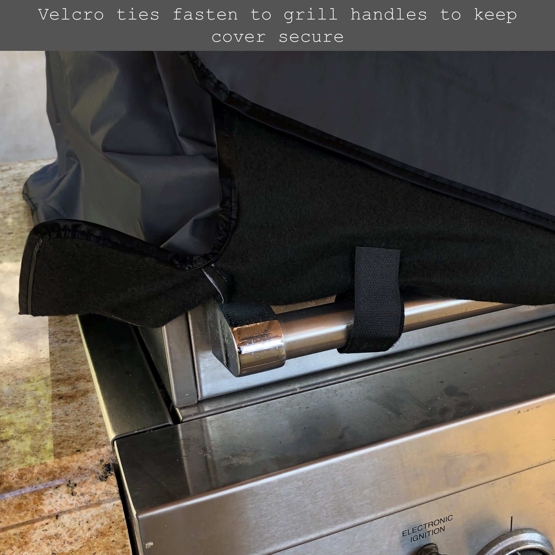 Built-In Barbeque Outdoor Cover Fits BBQ or Grills up to 30-56 inches Long - Black Vinyl
