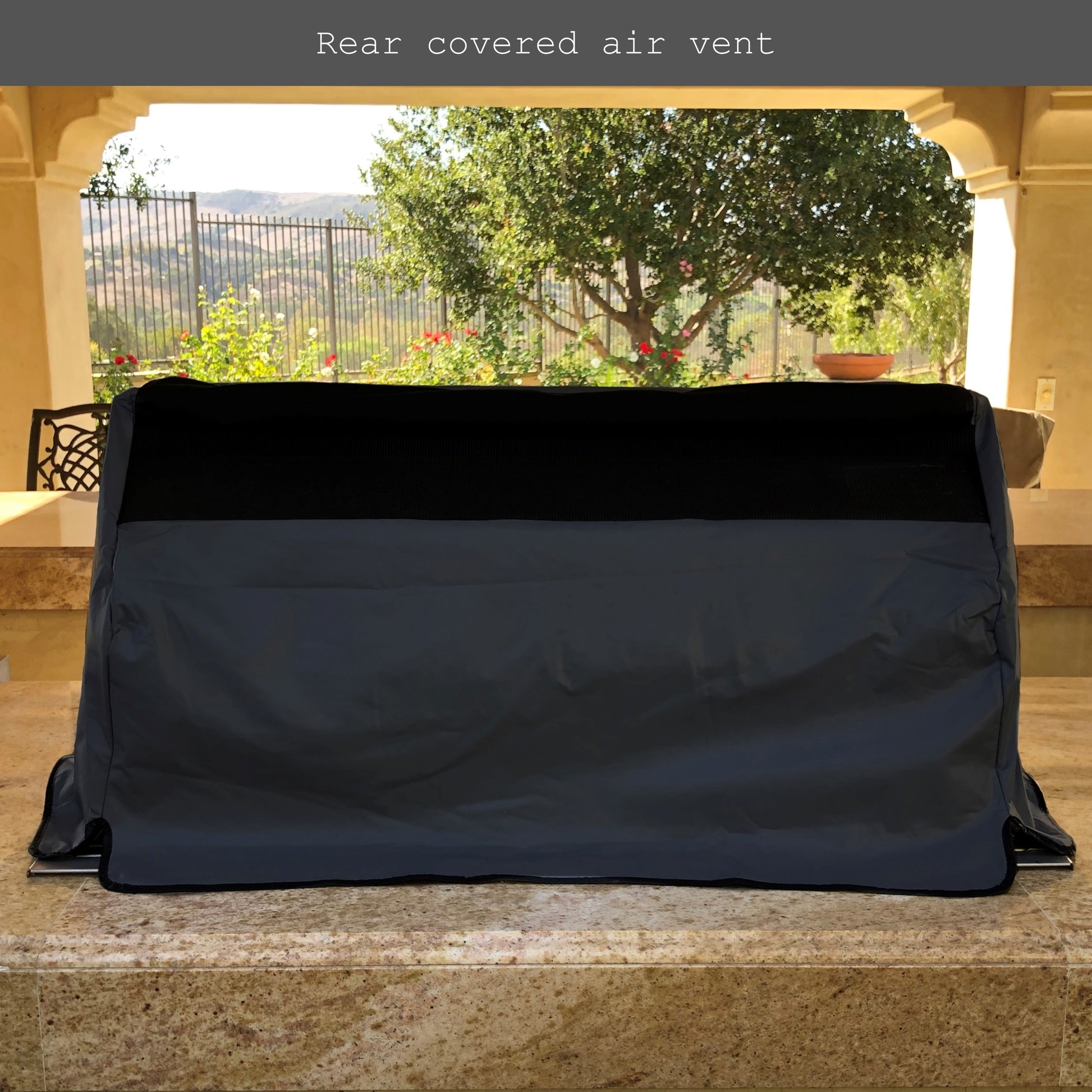 Built-In Barbeque Outdoor Cover Fits BBQ or Grills up to 30-56 inches Long - Black Vinyl