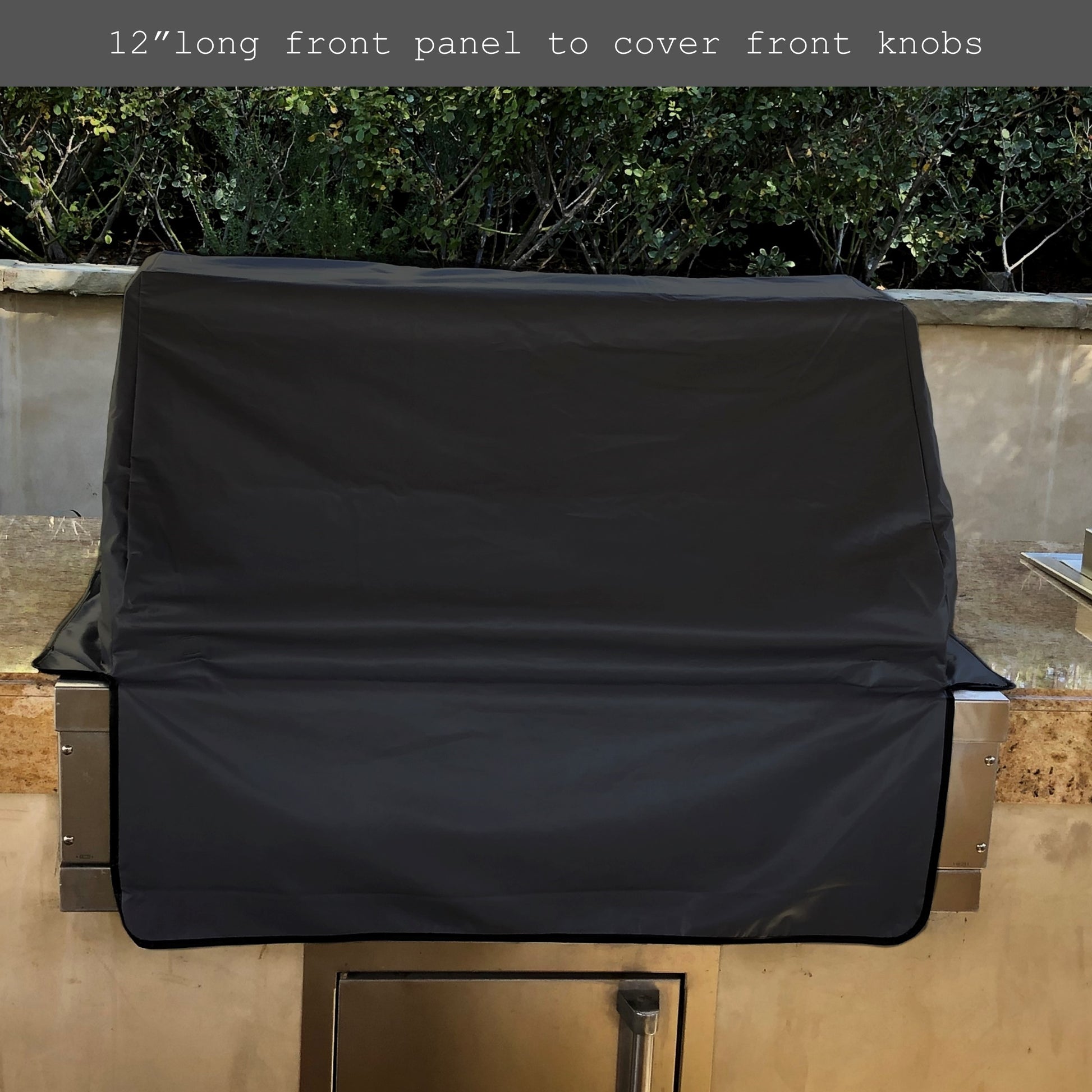 Built-In Barbeque Outdoor Cover Fits BBQ or Grills up to 30-56 inches Long - Black Vinyl