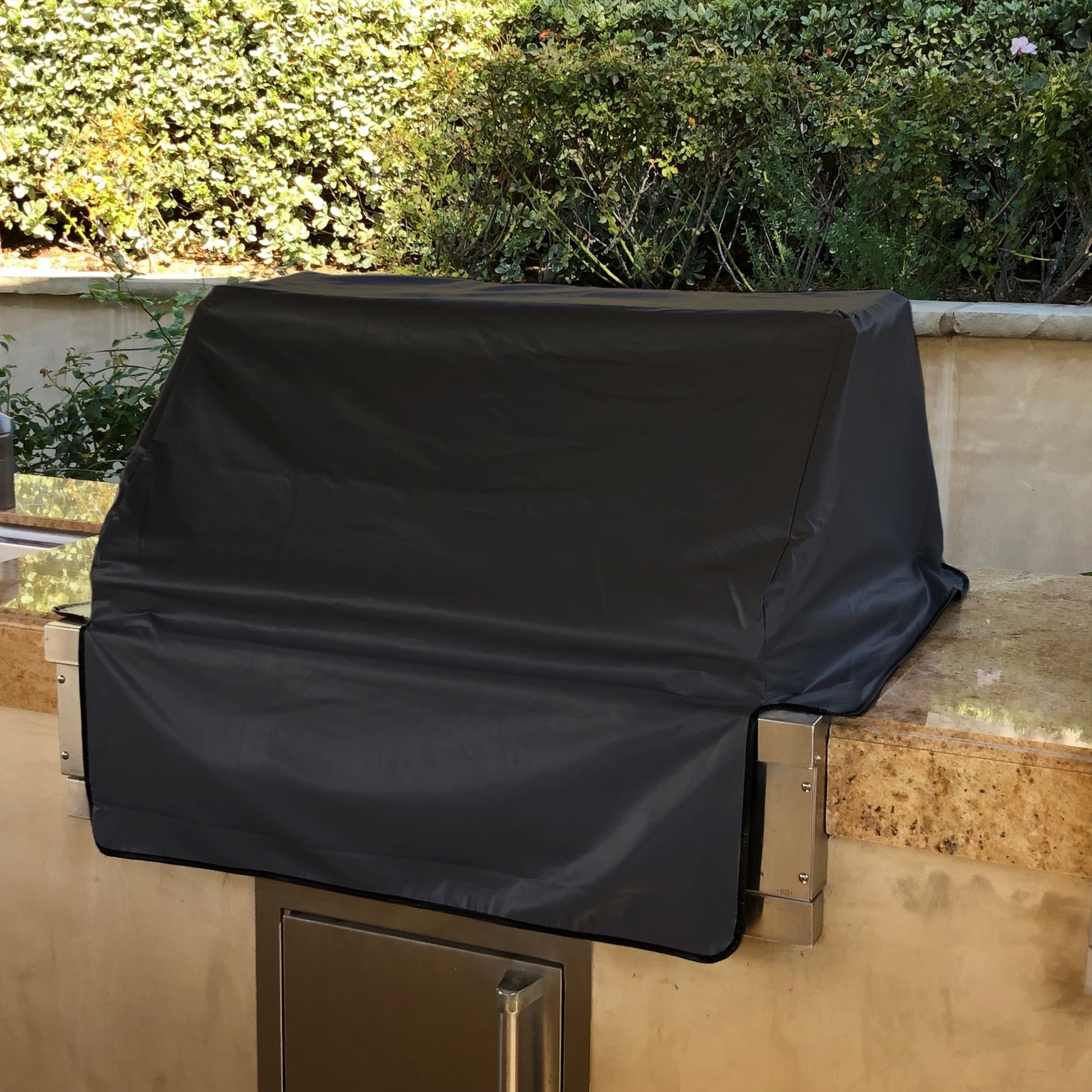 Built-In Barbeque Outdoor Cover Fits BBQ or Grills up to 30-56 inches Long - Black Vinyl