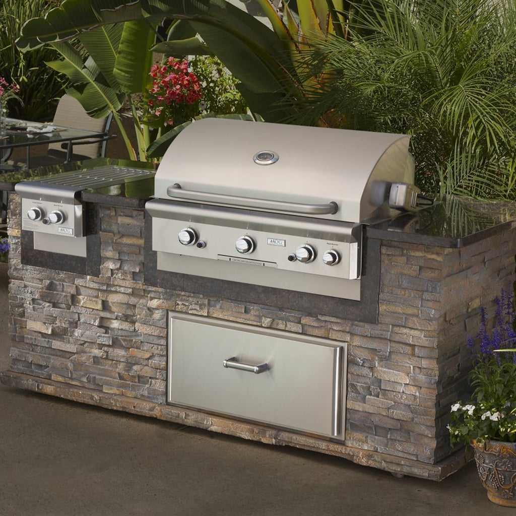 Built-In Barbeque Outdoor Cover Fits BBQ or Grills up to 30-56 inches Long - Grey Vinyl