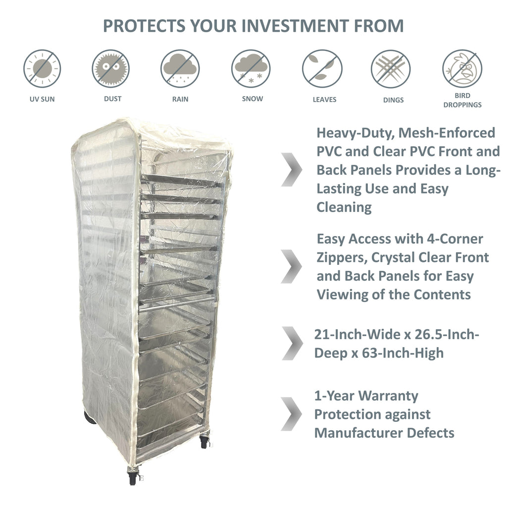 Bun Rack Cover, 21"W x 26.5"D x 63"H
