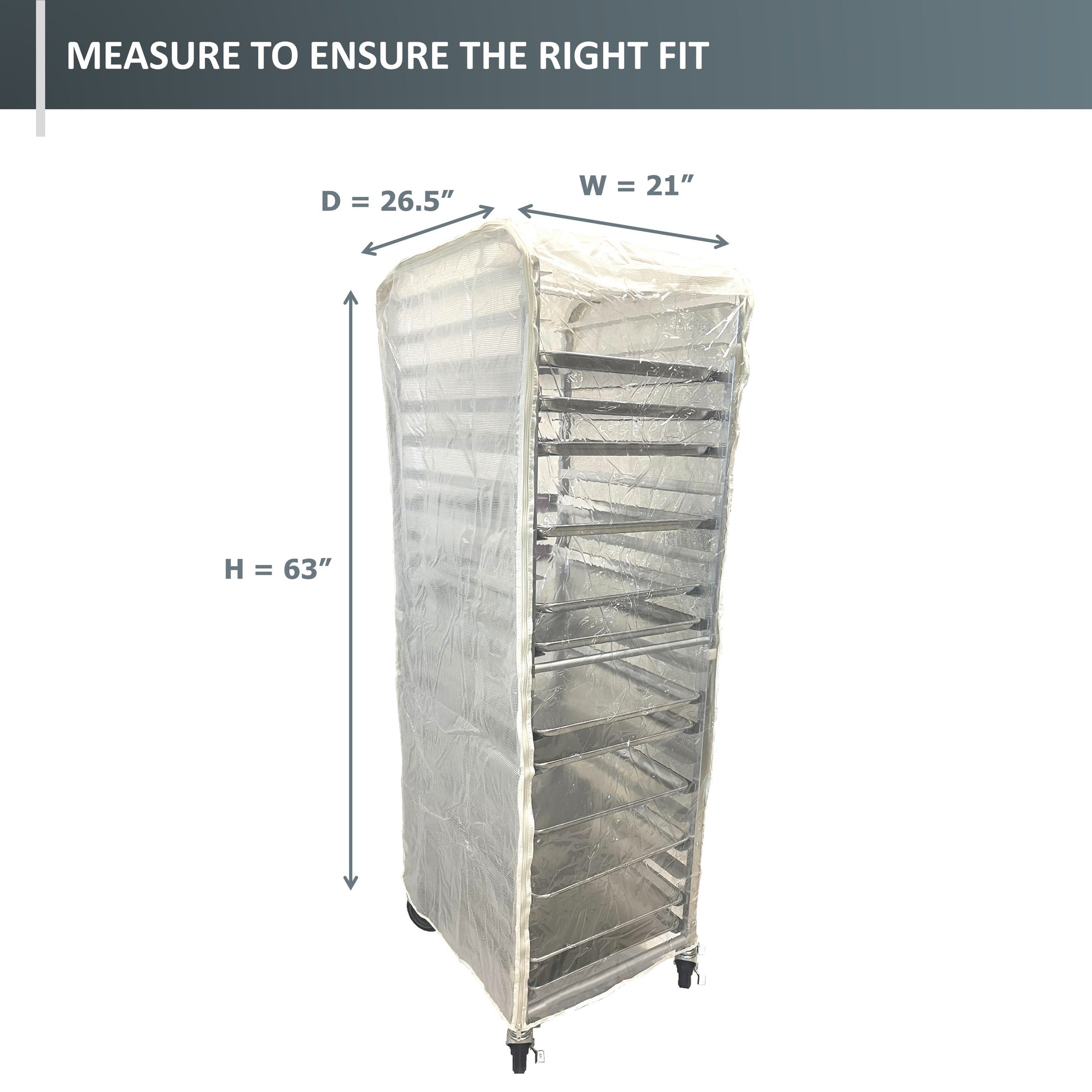 Bun Rack Cover, 21"W x 26.5"D x 63"H