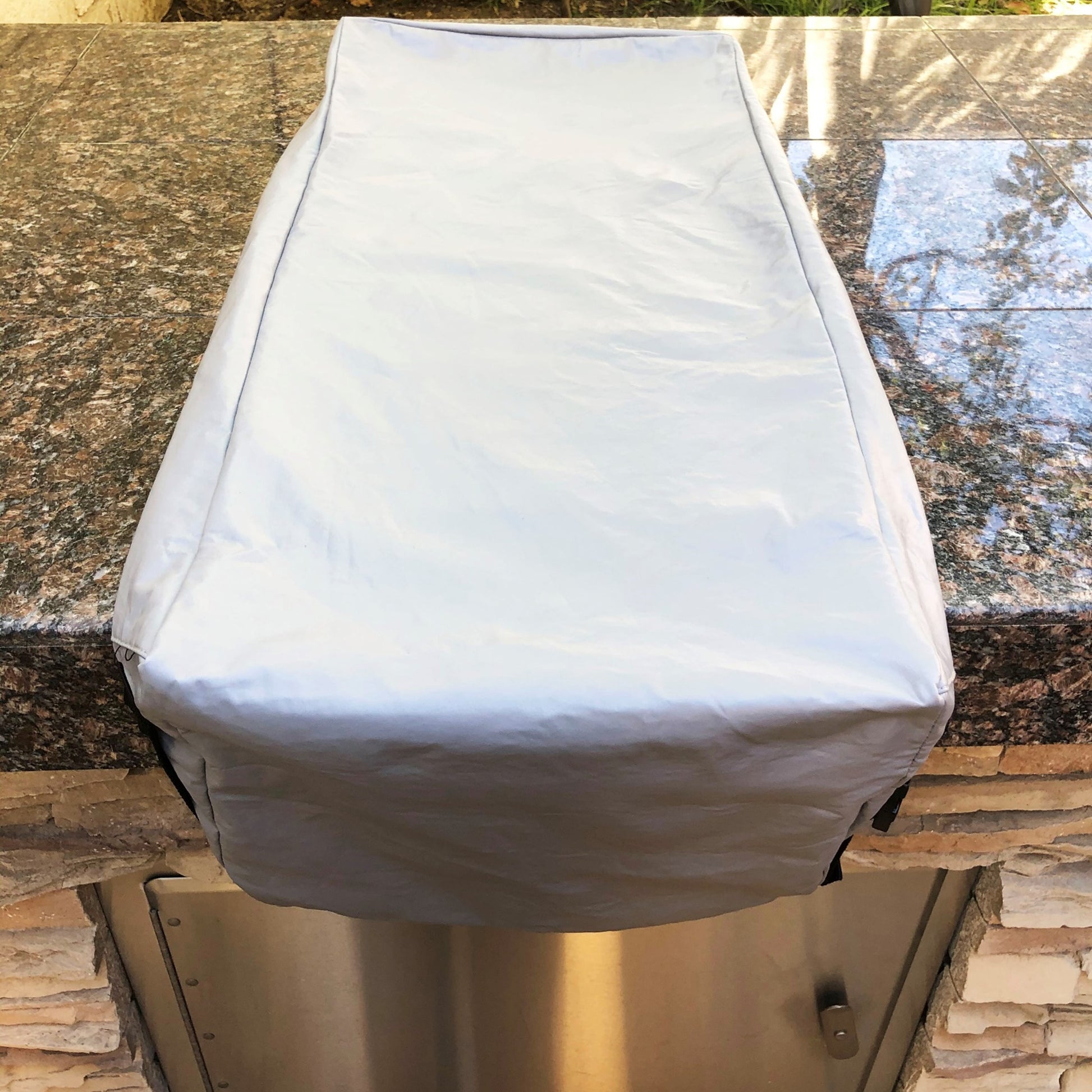 Outdoor Built-In Side Burner Cover for Side Burners up to 13-19 inches Wide - Grey Vinyl