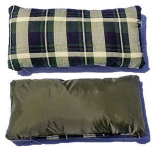 Pillow Travel Compact Olive Green Checkered - Covered Living
