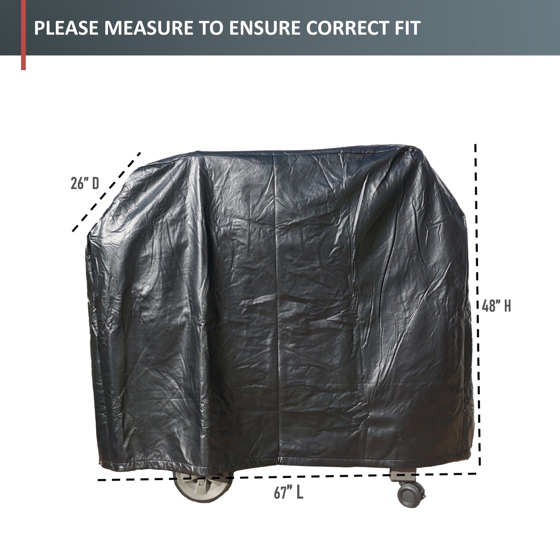 Barbecue Outdoor Cover Fits BBQ or Grills up to 36-84 inches Long - Black Vinyl
