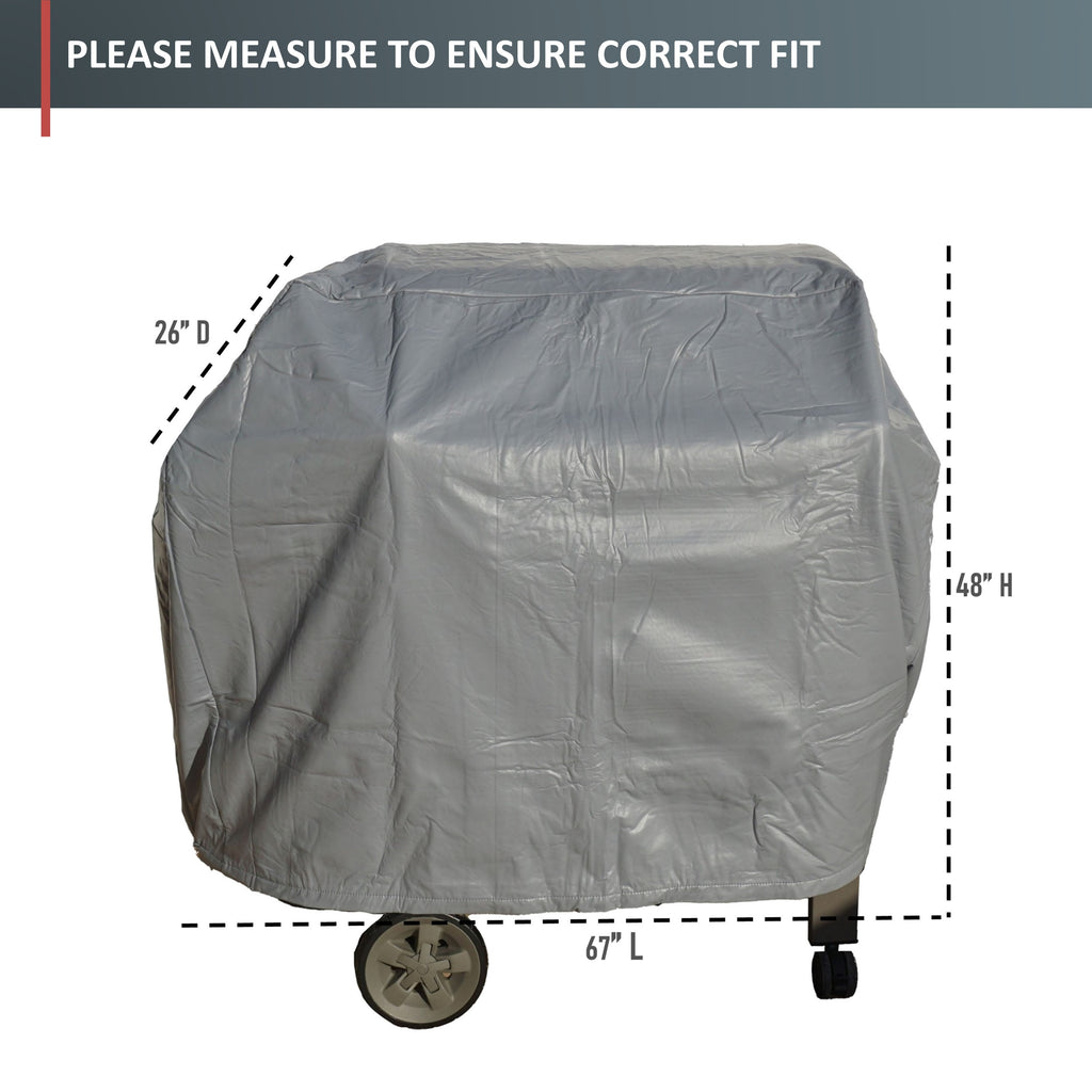 Funda para barbacoa exterior, apta para barbacoas o parrillas de hasta 36 a 84 pulgadas de largo - Vinilo gris