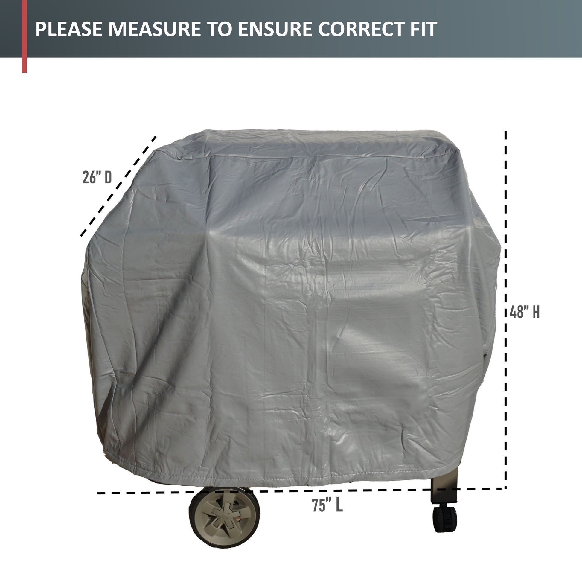 Barbecue Outdoor Cover Fits BBQ or Grills up to 36-84 inches Long - Grey Vinyl