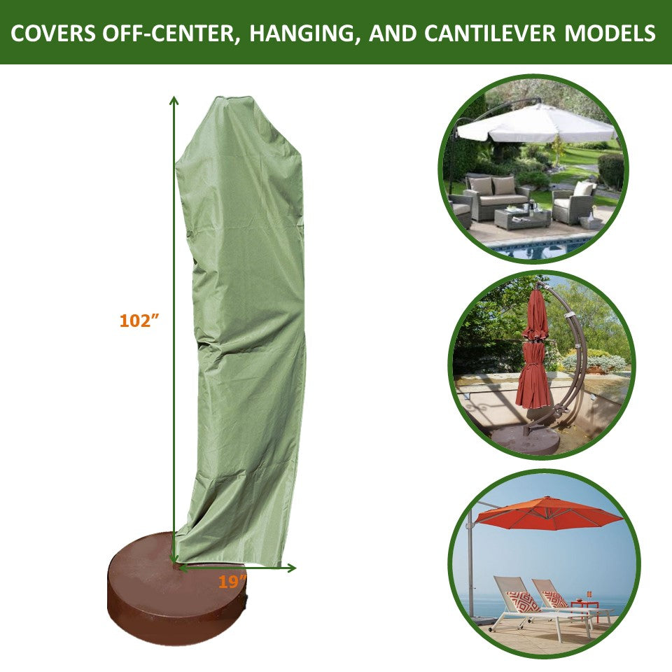 buy patio umbrella cover Off Center umbrella cover 102" High x 19" Diameter 60" – Covered Living