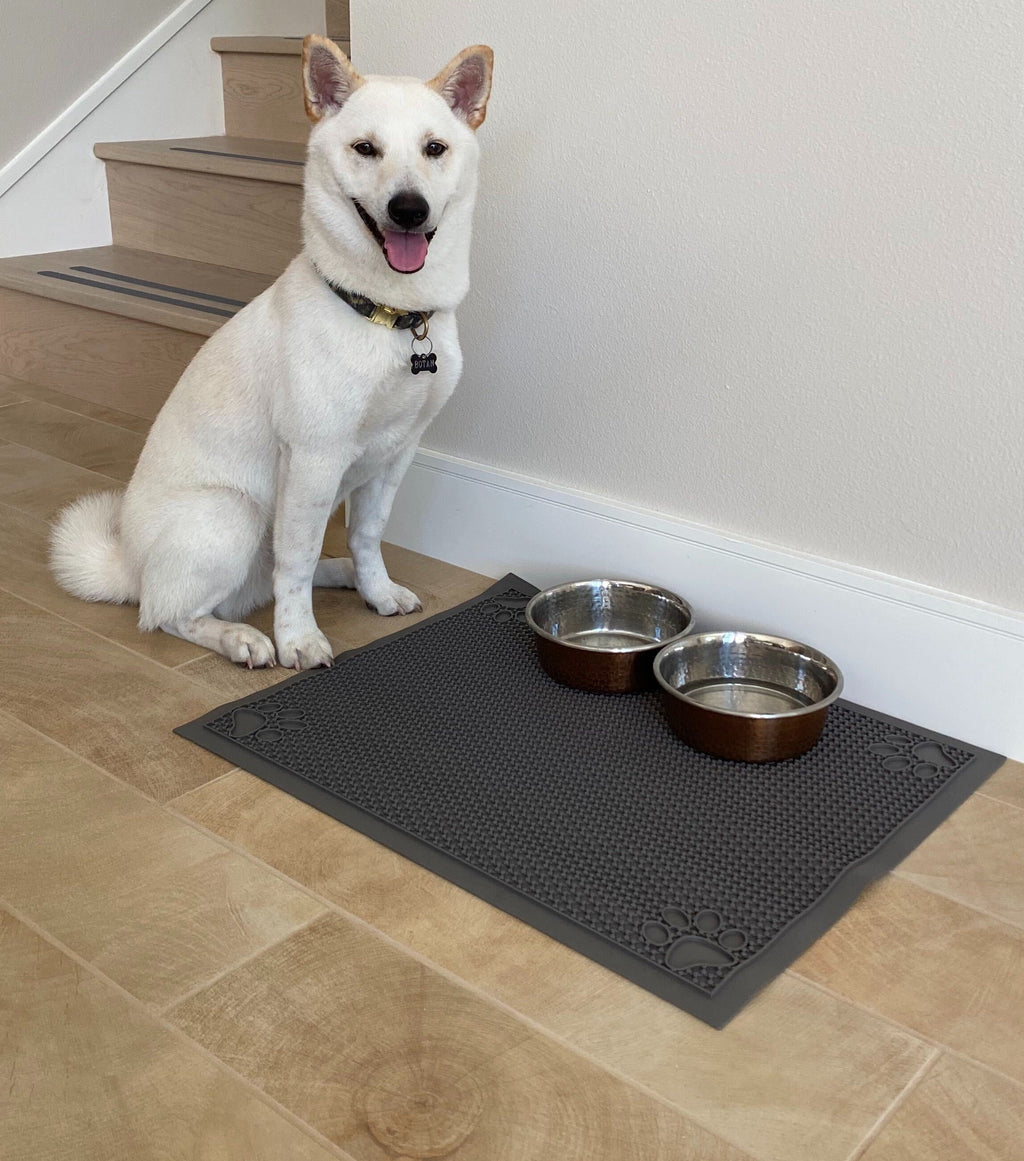 Alfombrilla antideslizante impermeable para alimentación de mascotas (tamaño pequeño, 45 cm de largo x 58 cm de ancho) 
