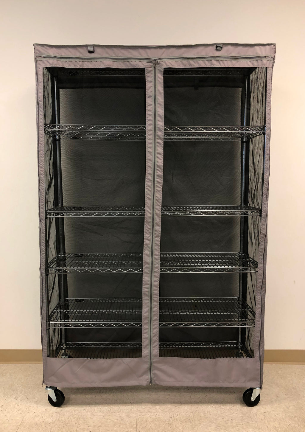 Storage Shelving Unit Cover, fits racks 48"W x 18"D x 72"H All Mesh Netting Sides