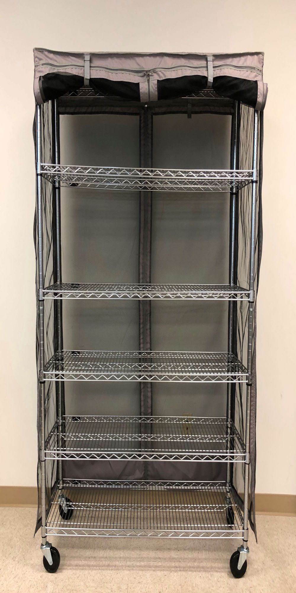 Storage Shelving Unit Cover, fits racks 48"W x 18"D x 72"H All Mesh Netting Sides