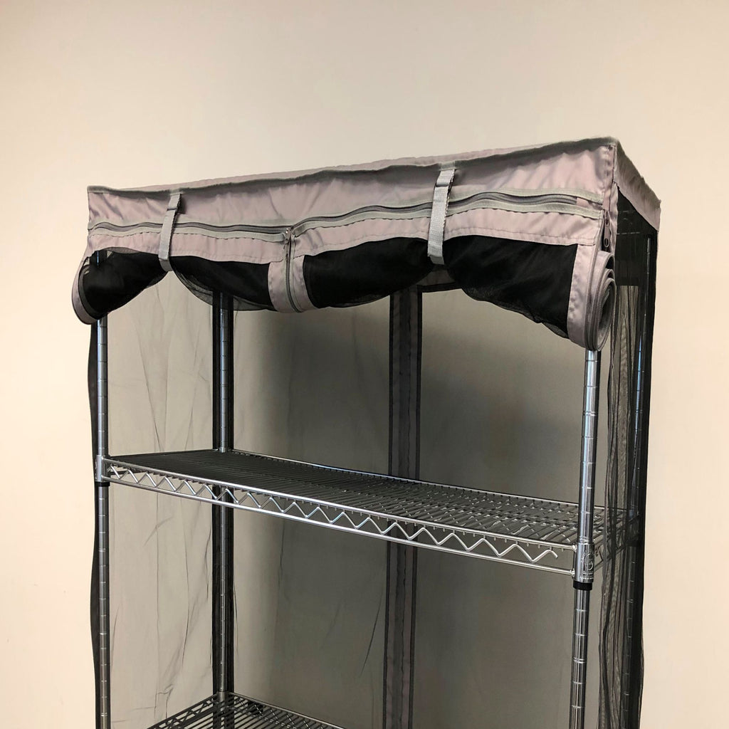 Storage Shelving Unit Cover, fits racks 48"W x 18"D x 72"H All Mesh Netting Sides