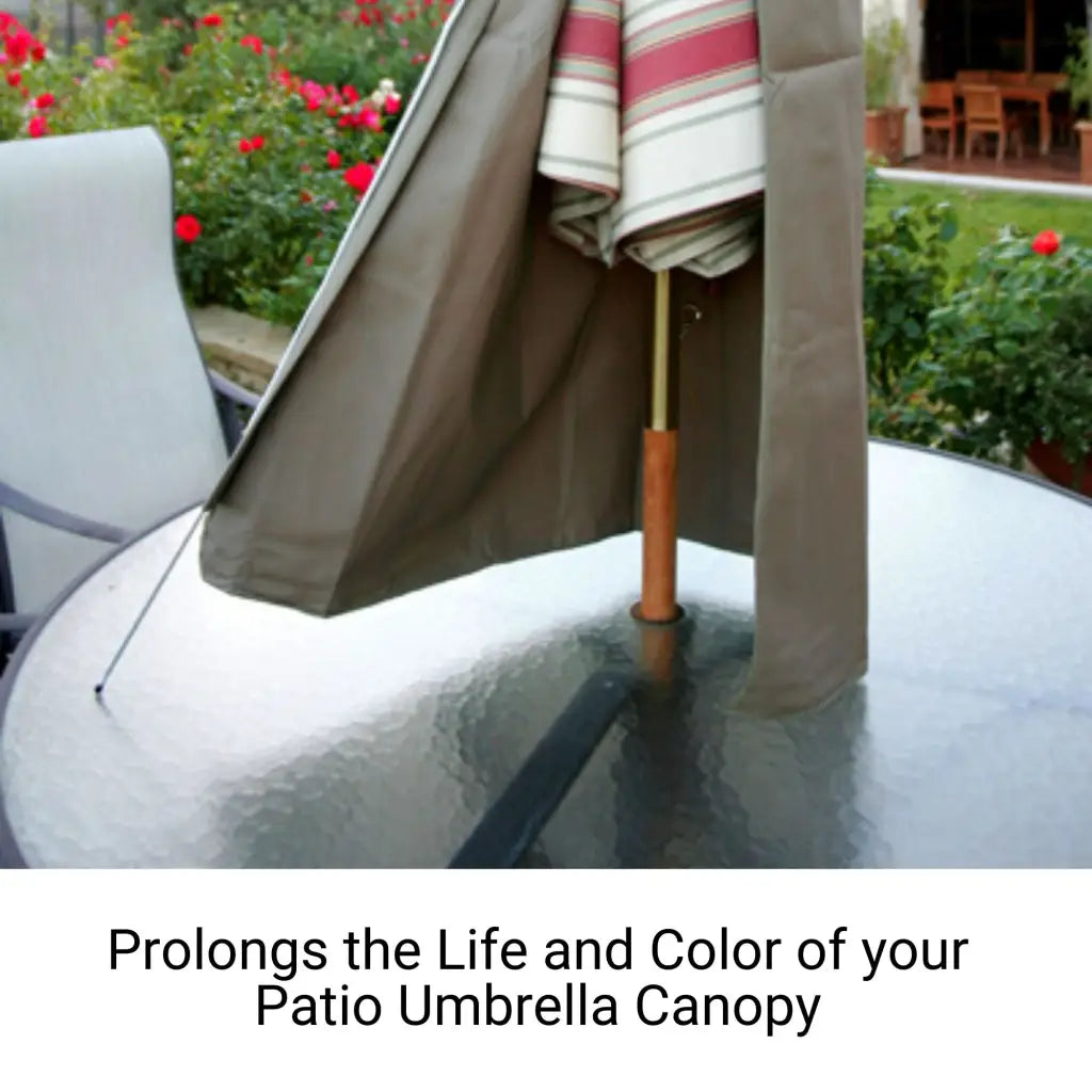 Patio Umbrella Cover Fits 7FT to 11FT Umbrellas Classic Taupe.