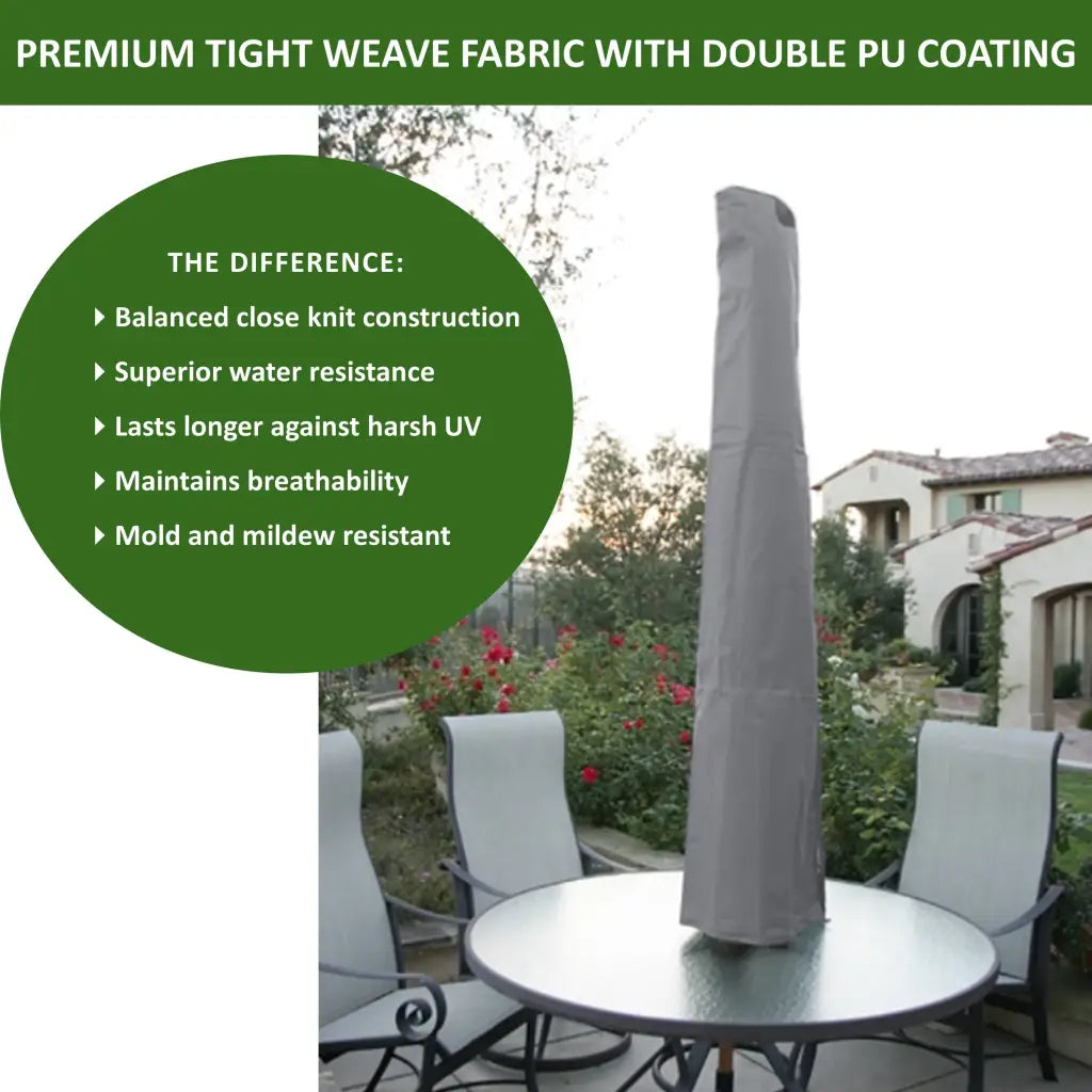 Patio Umbrella Cover Fits 7FT to 11FT Umbrellas Reserve Grey.