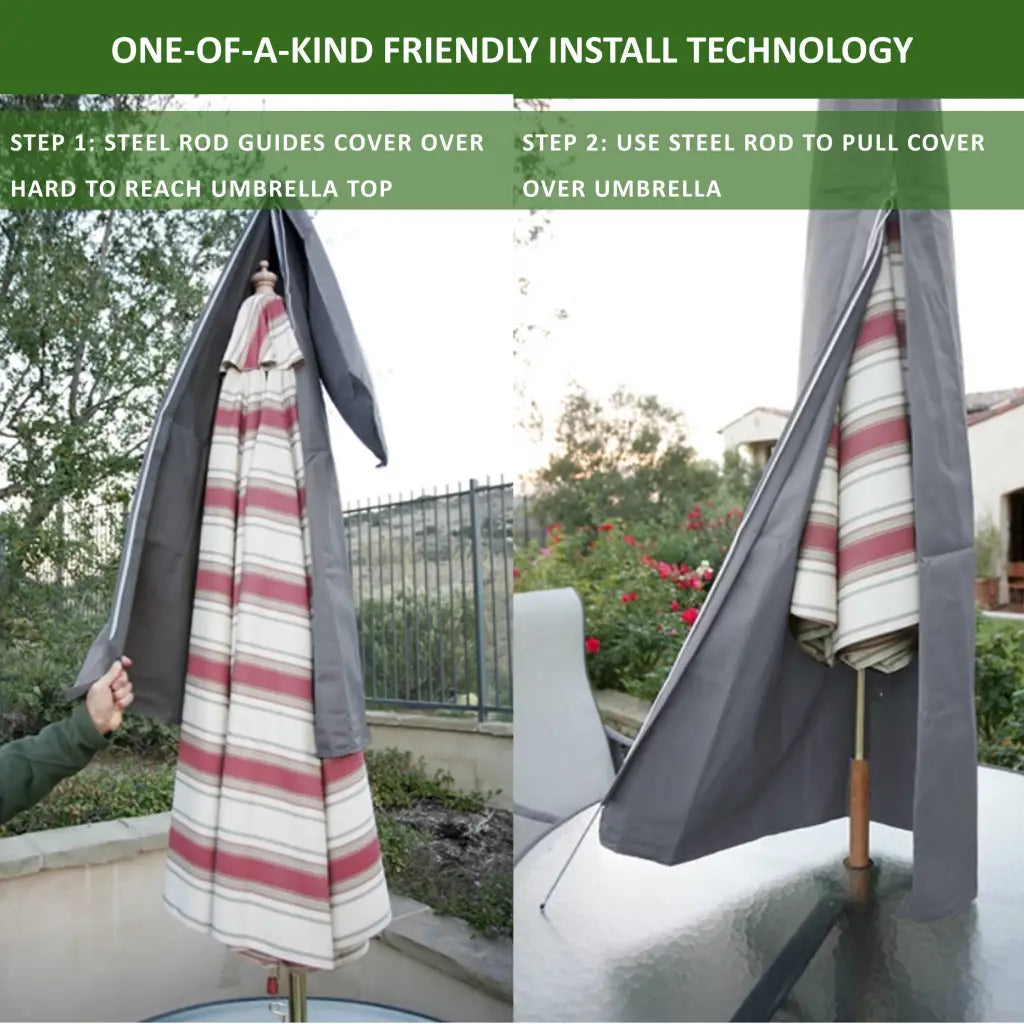 Patio Umbrella Cover Fits 7FT to 11FT Umbrellas Reserve Grey.