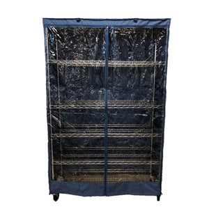 COVER for Wire Rack Shelving Storage Unit 36-60 inches, See-Through & Dusty Blue