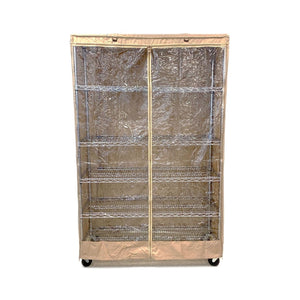 COVER for Wire Rack Shelving Storage Unit 36-60 inches, See-Through & Khaki