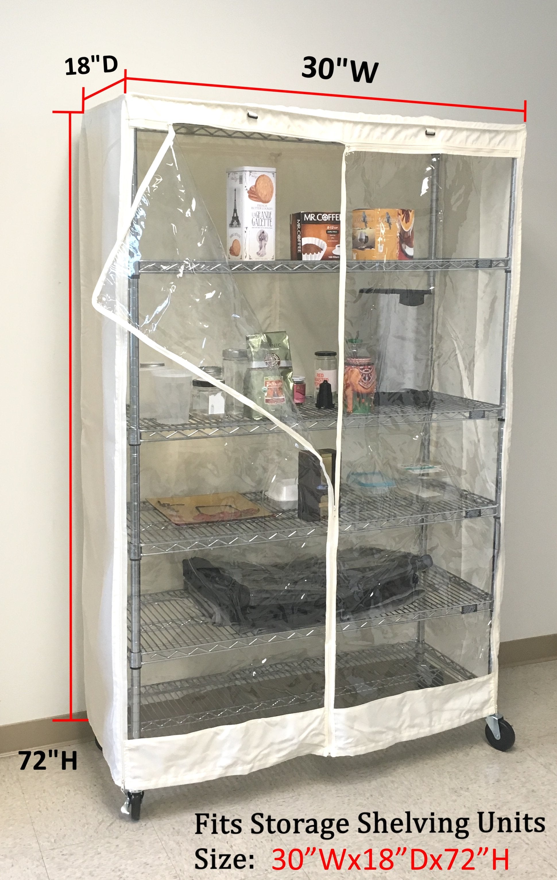 See Though Storage Rack COVER for Wire Shelving Storage Rack Unit with Front See-through Panel ...