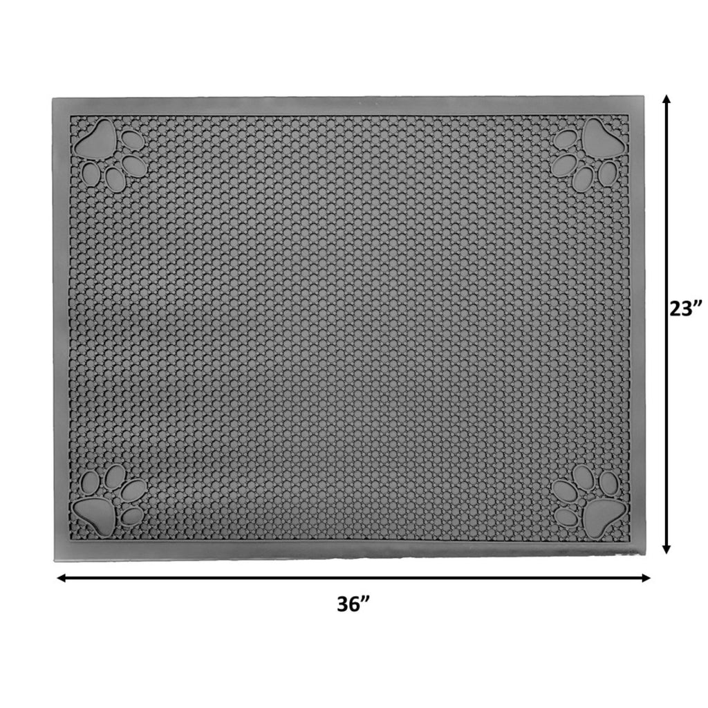 Pet Feeding Non-Slip Mat Waterproof For Water or Food Bowl Large 23"L x 36"W in 3 Colors (Jet Black, Slate Grey, Latte)