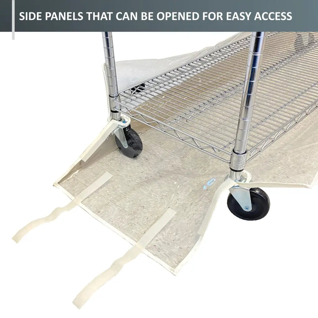 Storage Shelving Bottom Cover, 60"W x 24"D x 6"H, All Clear PVC Panels (Bottom Part ONLY)