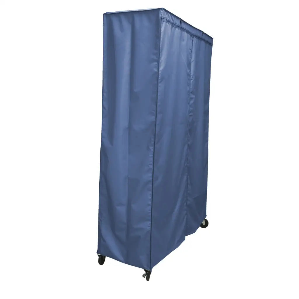 Storage Shelving Unit Cover, fits racks 48"W x 24"D x 72"H in Dusty Blue.