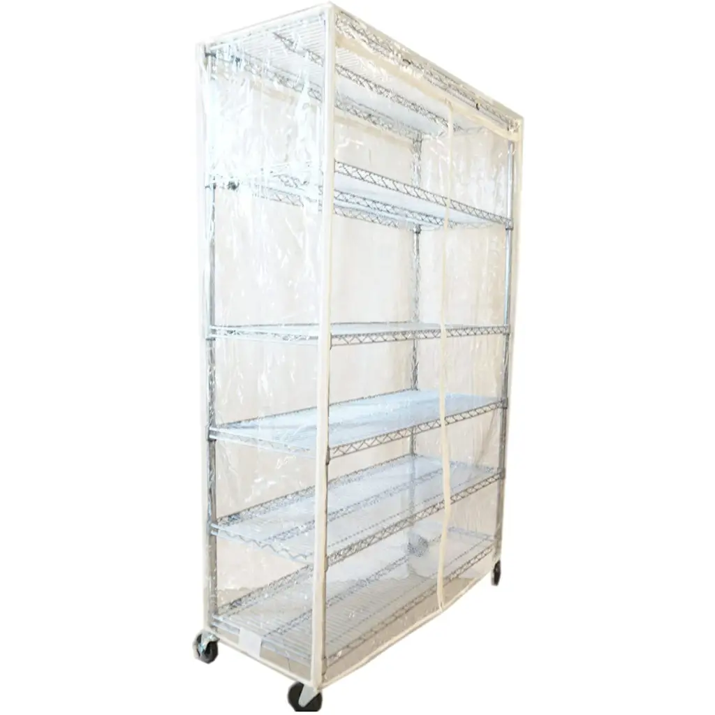 Storage Shelving Unit Cover, fits racks 60" W x 24 D x 72 H All Clear PVC.
