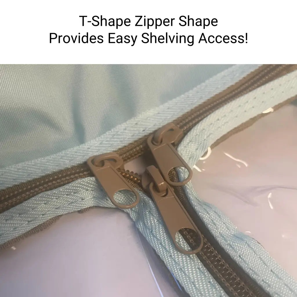 Cubierta para estantería de almacenamiento, compatible con racks de 60" de ancho x 24" de profundidad x 72" de alto, panel transparente de un lado en color caqui y ribete azul.