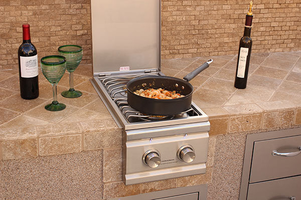 Outdoor Built-In Side Burner Cover for Side Burners up to 13-19 inches Wide - Safari Taupe